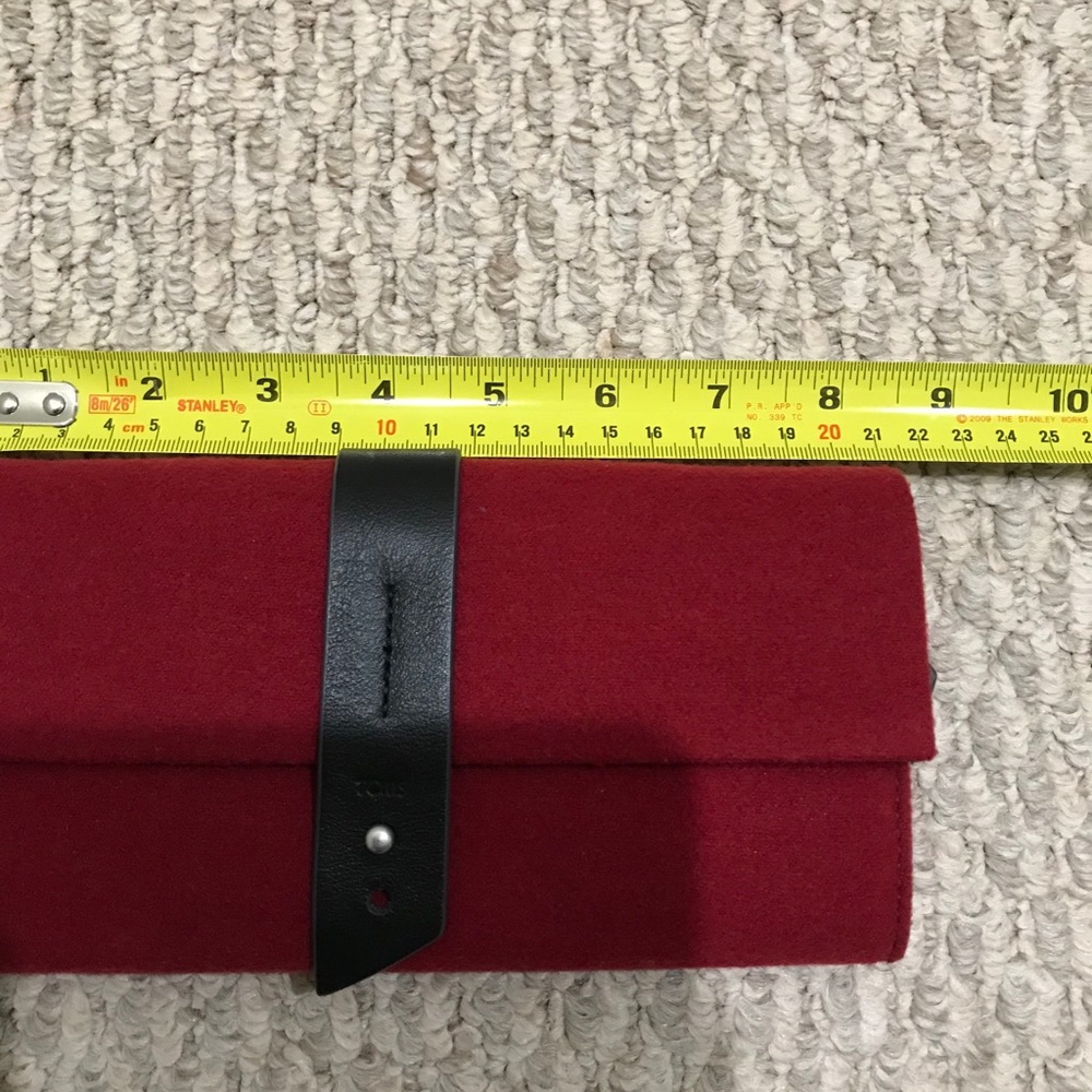 Toms Burgundy and Black Clutch Wristlet